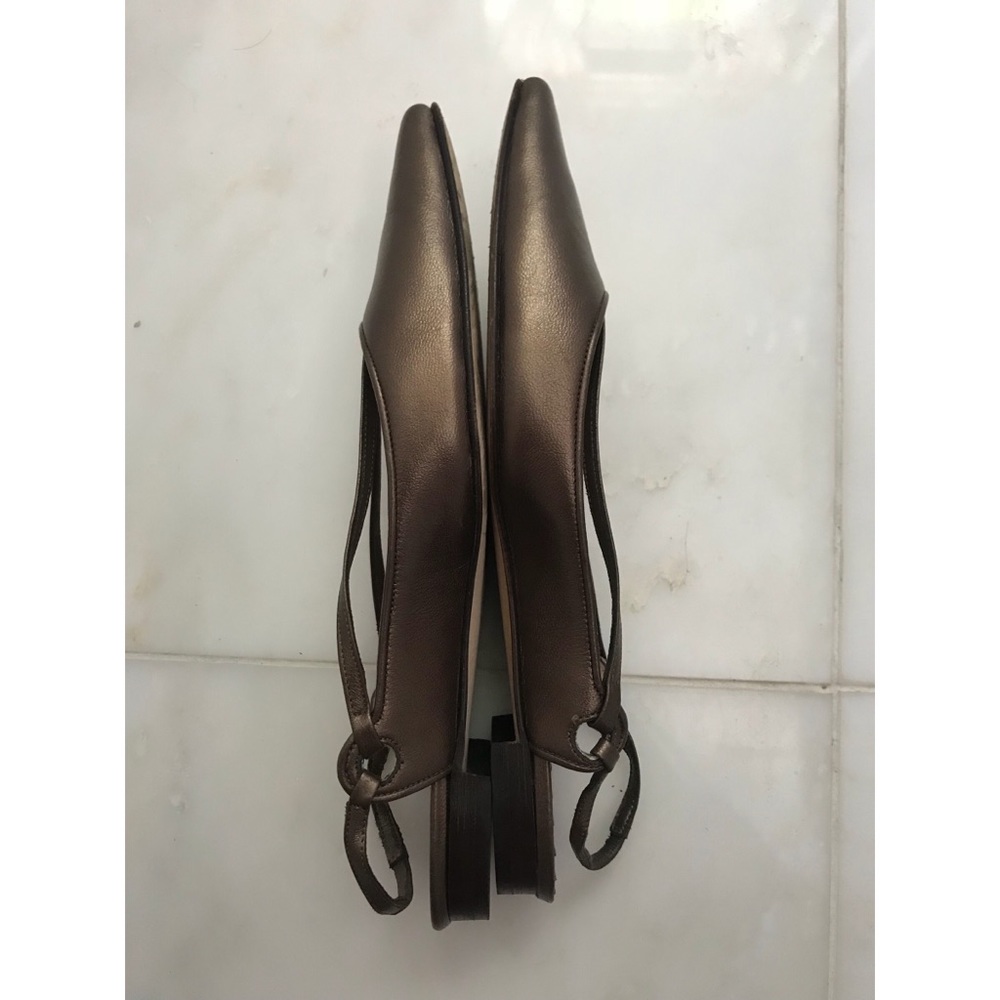 Manolo Blahnik Bronze Strap Flats - Picture 2 of 3